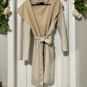 Faux Suede Zara Long Coat